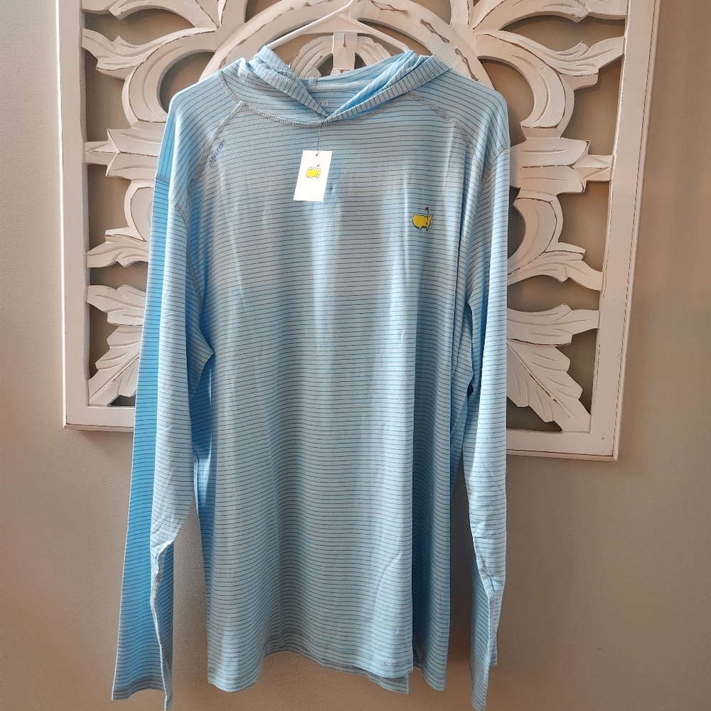 New Masters Men's Light Blue And Stripes Long Sleeve Shirt